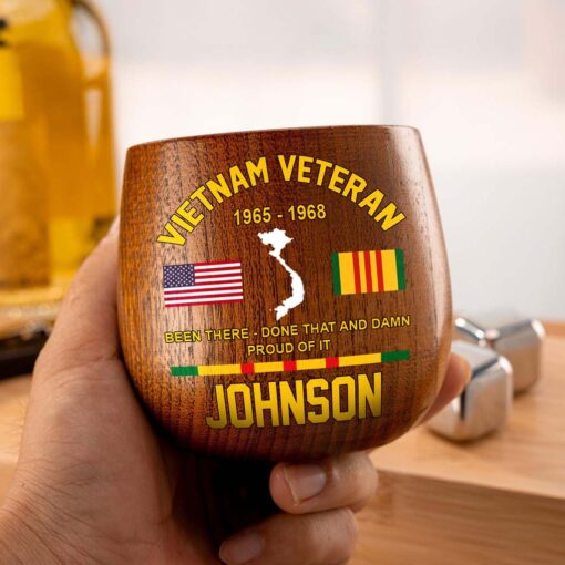 Personalized Vietnam Veteran Wooden Bourbon Whiskey Mug QFTD5060601 - Image 5