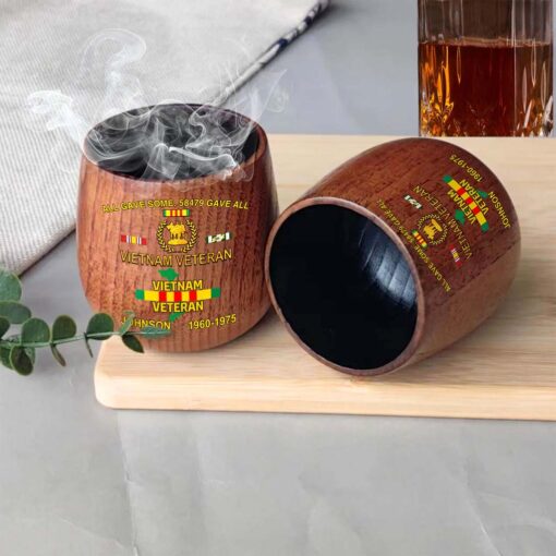 Personalized Vietnam Veteran Wooden Bourbon Whiskey Mug QFTD5060602 - Image 4