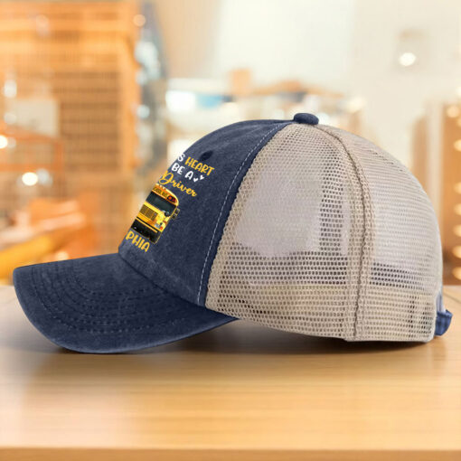 Personalized Bus Driver Demin Hat With Mesh QFHM5180603 - Image 9
