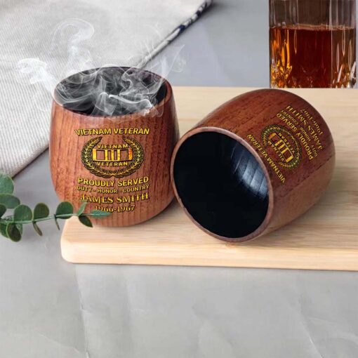 Personalized Vietnam Veteran Wooden Bourbon Whiskey Mug QFTD5060604 - Image 4