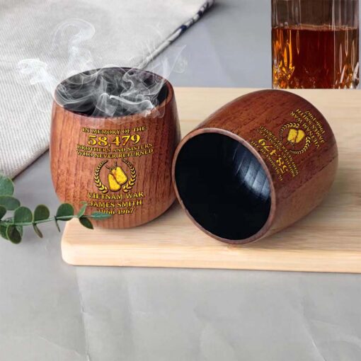 Personalized Vietnam Veteran Wooden Bourbon Whiskey Mug QFTD5060605 - Image 6
