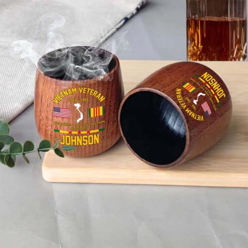Personalized Vietnam Veteran Wooden Bourbon Whiskey Mug QFTD5060601 - Image 6