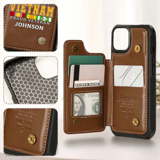 Personalized Vietnam Veteran Leather Flip Wallet Phone Case MQHM5100603 - Image 8
