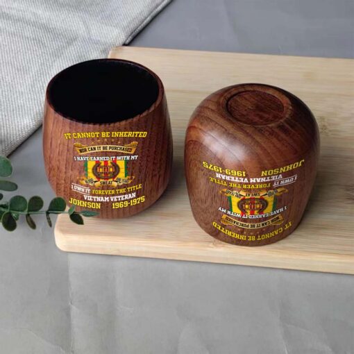Personalized Vietnam Veteran Wooden Bourbon Whiskey Mug QFTD5060603 - Image 5