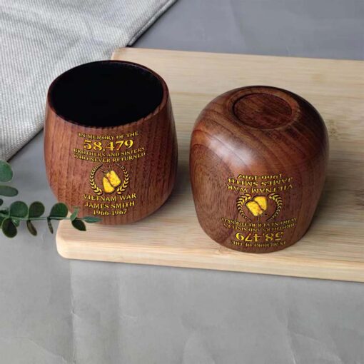 Personalized Vietnam Veteran Wooden Bourbon Whiskey Mug QFTD5060605 - Image 5