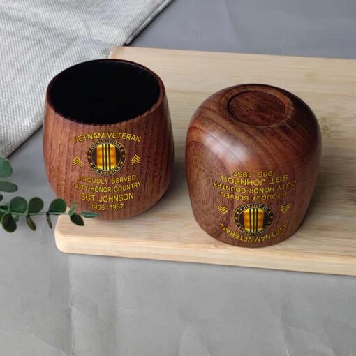 Personalized Vietnam Veteran Wooden Bourbon Whiskey Mug QFTD5060606 - Image 7