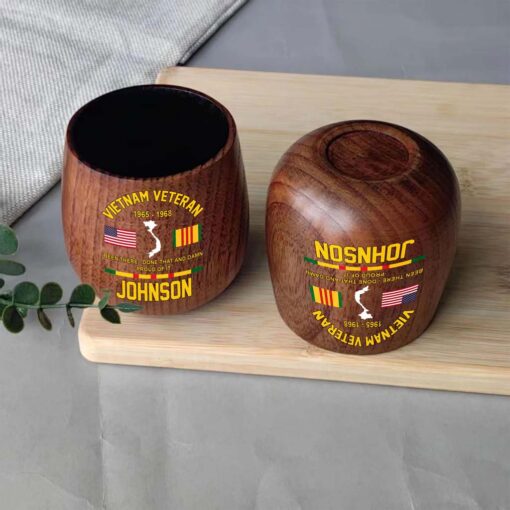 Personalized Vietnam Veteran Wooden Bourbon Whiskey Mug QFTD5060601 - Image 7