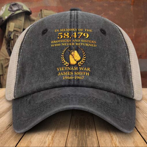 Personalized Vietnam Veteran Baseball Cap, 2D Denim Hat With Mesh QFTD5160605 - Image 4