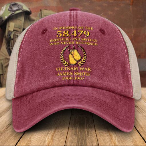 Personalized Vietnam Veteran Baseball Cap, 2D Denim Hat With Mesh QFTD5160605 - Image 2