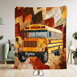 Custom School Bus Quilt Blanket THTO5160703