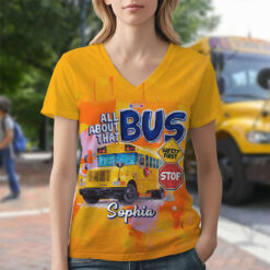 Personalized School Bus Driver V-neck T-shirt QFTO5180701