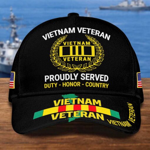 Vietnam Veteran Cap, Proudly Served, Duty - Honor - Country, Military Gifts Cap UKTD5250703 - Image 10