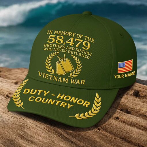 Personalized Vietnam Veteran Embroided Cap UKTZ5250702 - Image 5