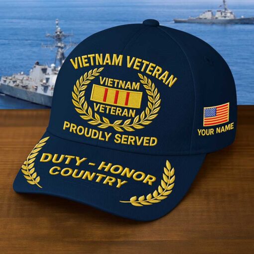 Personalized Vietnam Veteran Embroided Cap UKTZ5250701 - Image 6