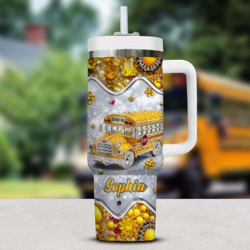Personalized School Bus Driver 40oz Tumbler QFTD5160702 - Image 2