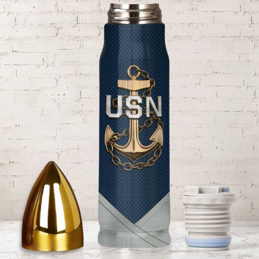 Custom US Navy 250th Anniversary Bullet Tumbler, Gift For Veterans UKHA5240603 - Image 3