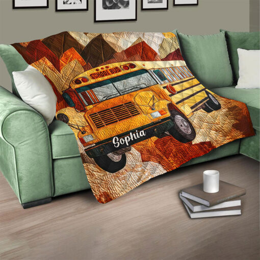 Custom School Bus Quilt Blanket THTO5160703 - Image 3