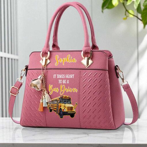 Custom School Bus Driver PU Leather Deluxe Handbag UKND5160704 - Image 5