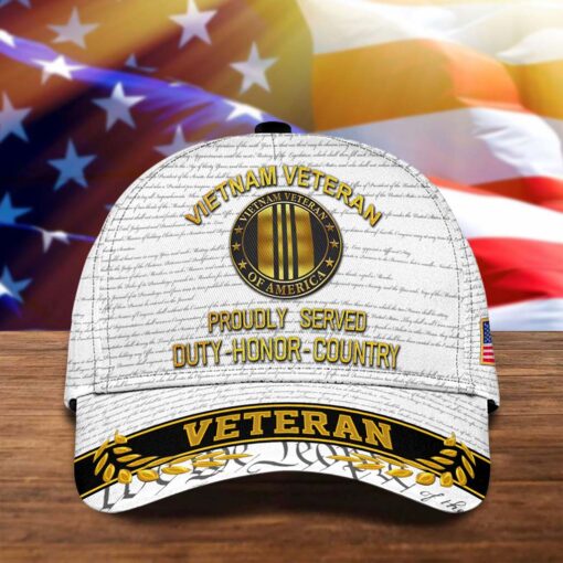 Vietnam Veteran Cap, Proudly Served, Duty – Honor – Country QFTD5230706 - Image 4