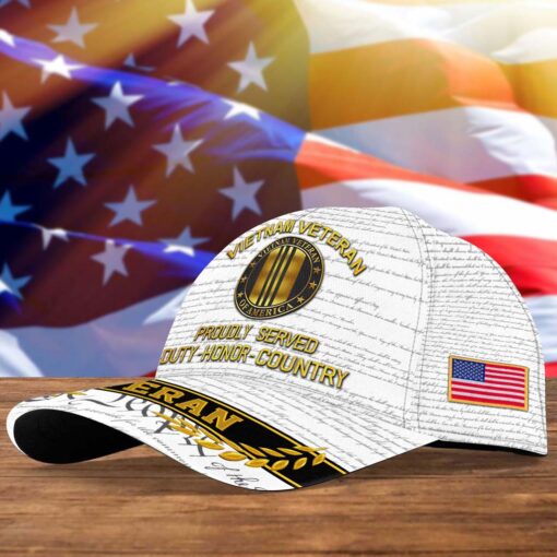 Vietnam Veteran Cap, Proudly Served, Duty – Honor – Country QFTD5230706 - Image 5