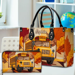 Personalized School Bus Driver Leather Pu Handbag QFTO5160701