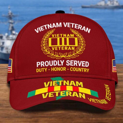 Vietnam Veteran Cap, Proudly Served, Duty - Honor - Country, Military Gifts Cap UKTD5250703 - Image 8