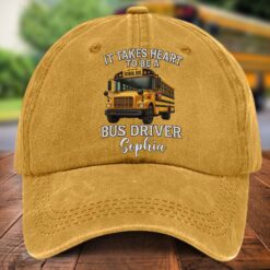 Personalized Name School Bus Driver Denim Hat UKTD5180702