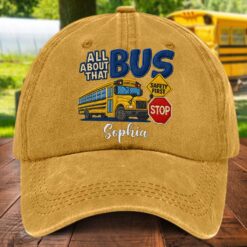 Personalized All About That School Bus Driver Denim Hat UKTD5180701