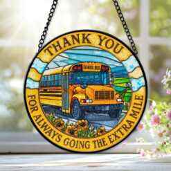 School Bus Driver Faux Stained Glass QFHA5040803