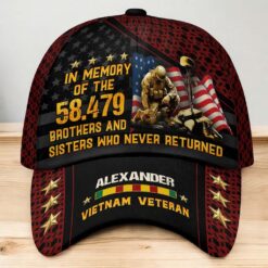 Personalized Name In Memory Of The 58.479 Brothers And Sisters Who Never Returned Vietnam Veteran Cap QFTD5160802