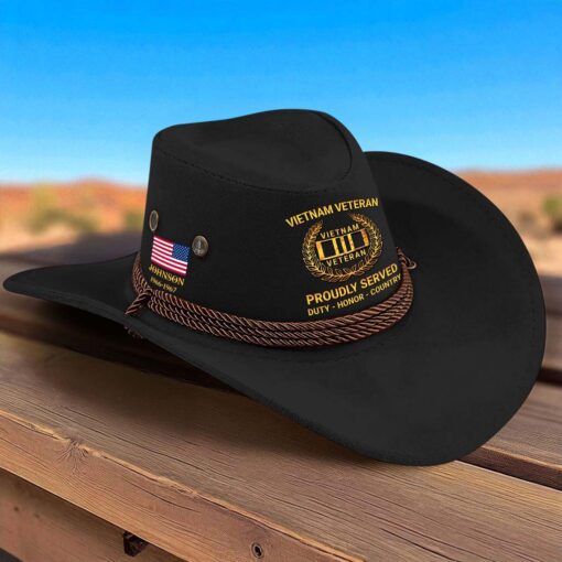 Personalized Vietnam Veteran Cowboy Hat QFTD5180804 - Image 2
