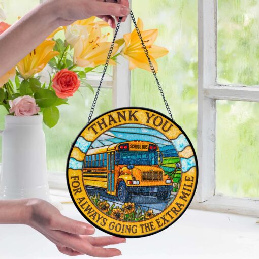 School Bus Driver Faux Stained Glass QFHA5040803 - Image 2