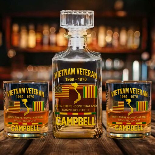Personalized Vietnam Veteran Whiskey Glass & Bottle QFTD5060802 - Image 3