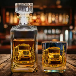 Personalized Best Truck Driver Whiskey Decanter Set UKHH5140803