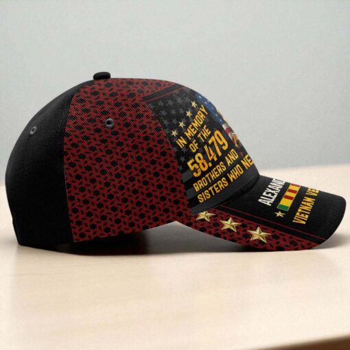 Personalized Name In Memory Of The 58.479 Brothers And Sisters Who Never Returned Vietnam Veteran Cap QFTD5160802 - Image 3