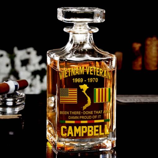 Personalized Vietnam Veteran Whiskey Glass & Bottle QFTD5060802 - Image 4