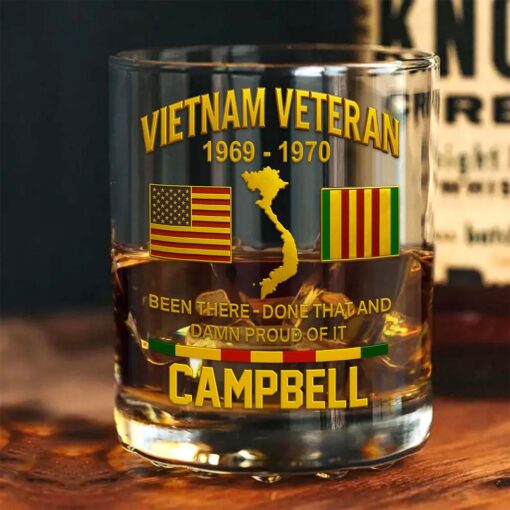 Personalized Vietnam Veteran Whiskey Glass & Bottle QFTD5060802 - Image 5