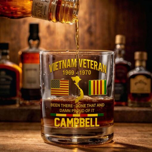 Personalized Vietnam Veteran Whiskey Glass & Bottle QFTD5060802 - Image 6