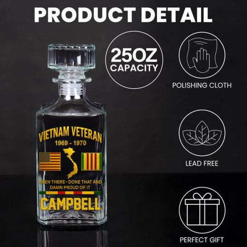 Personalized Vietnam Veteran Whiskey Glass & Bottle QFTD5060802 - Image 7