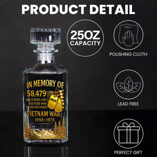 2D FLAT Personalized Vietnam Veteran Whiskey Glass & Bottle QFTD5060801 - Image 7