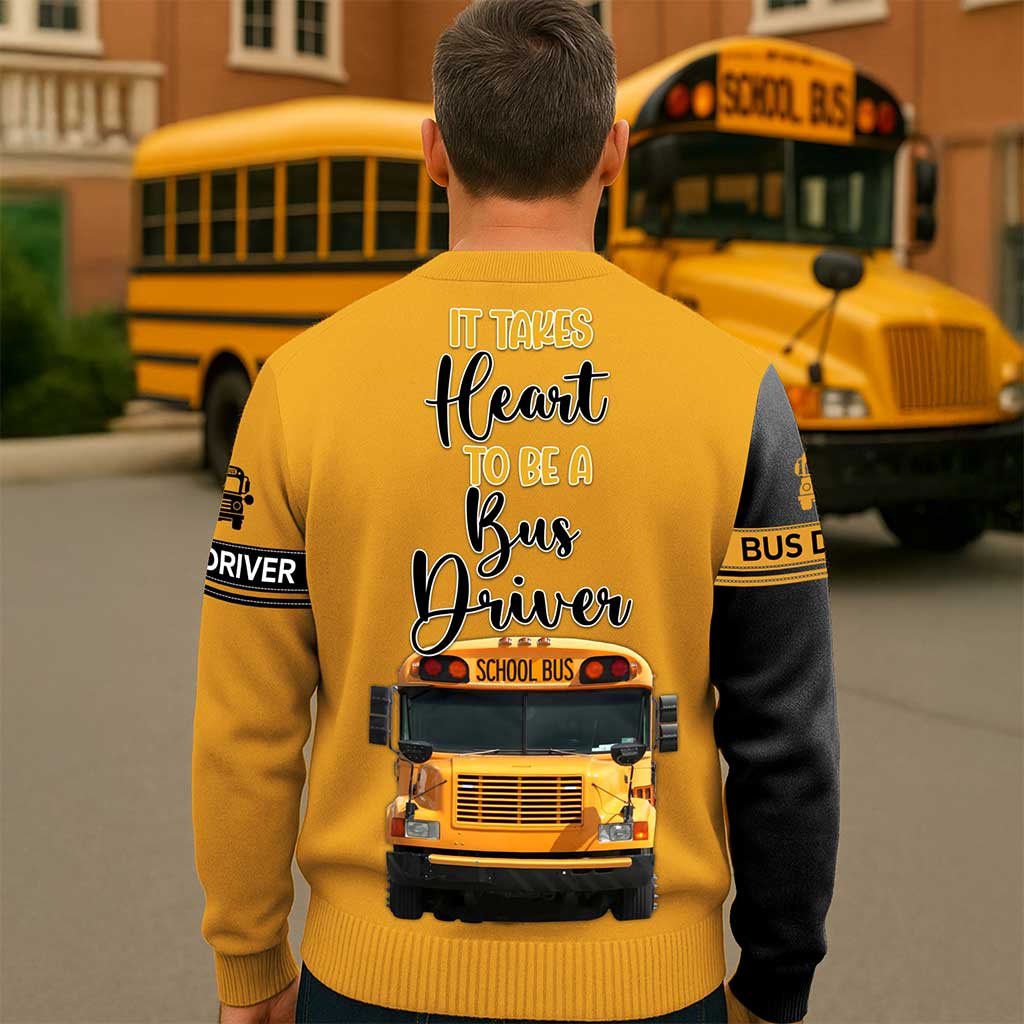 Personalized School Bus Driver Knitted Cardigan NPND5101001 - Image 3