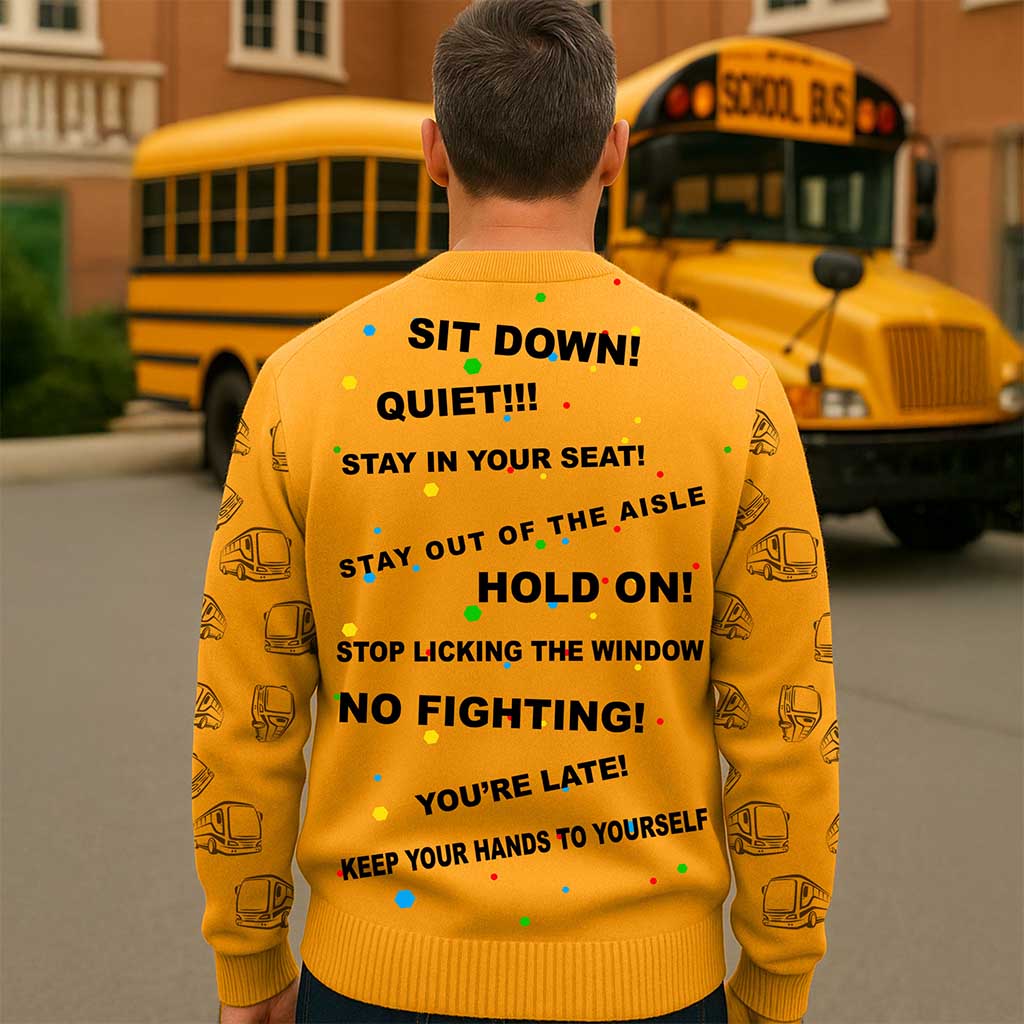 Personalized School Bus Driver Knitted Cardigan NPND5101004 - Image 5