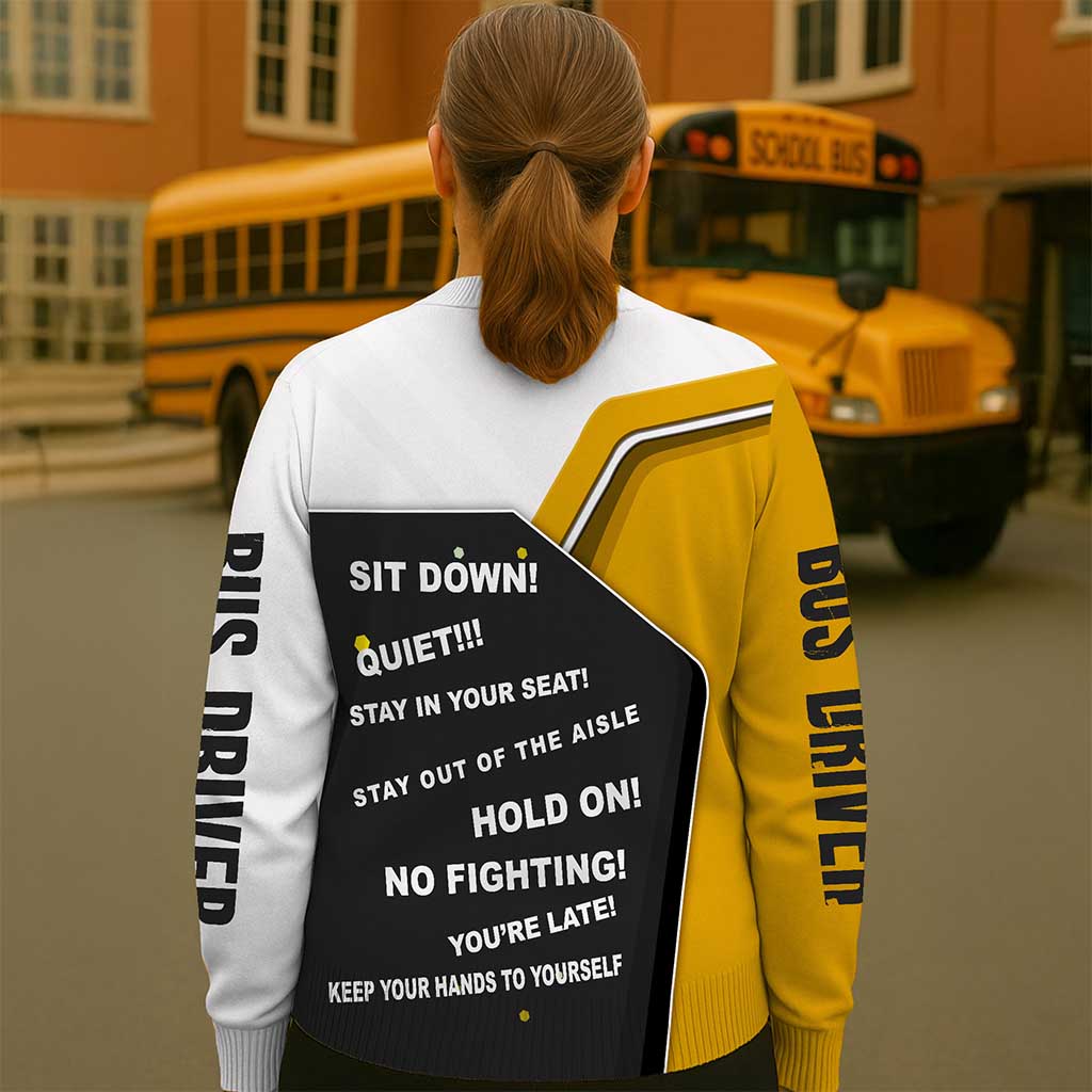 Personalized School Bus Driver Knitted Cardigan NPND5111001 - Image 3