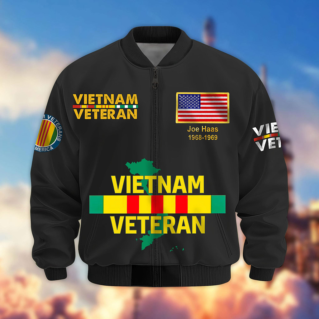 Personalized Vietnam Veteran Bomber Jacket QFLT4110502 - Image 3
