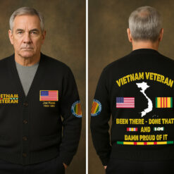 Personalized Vietnam Veteran Knitted Cardigan NPNT5211005