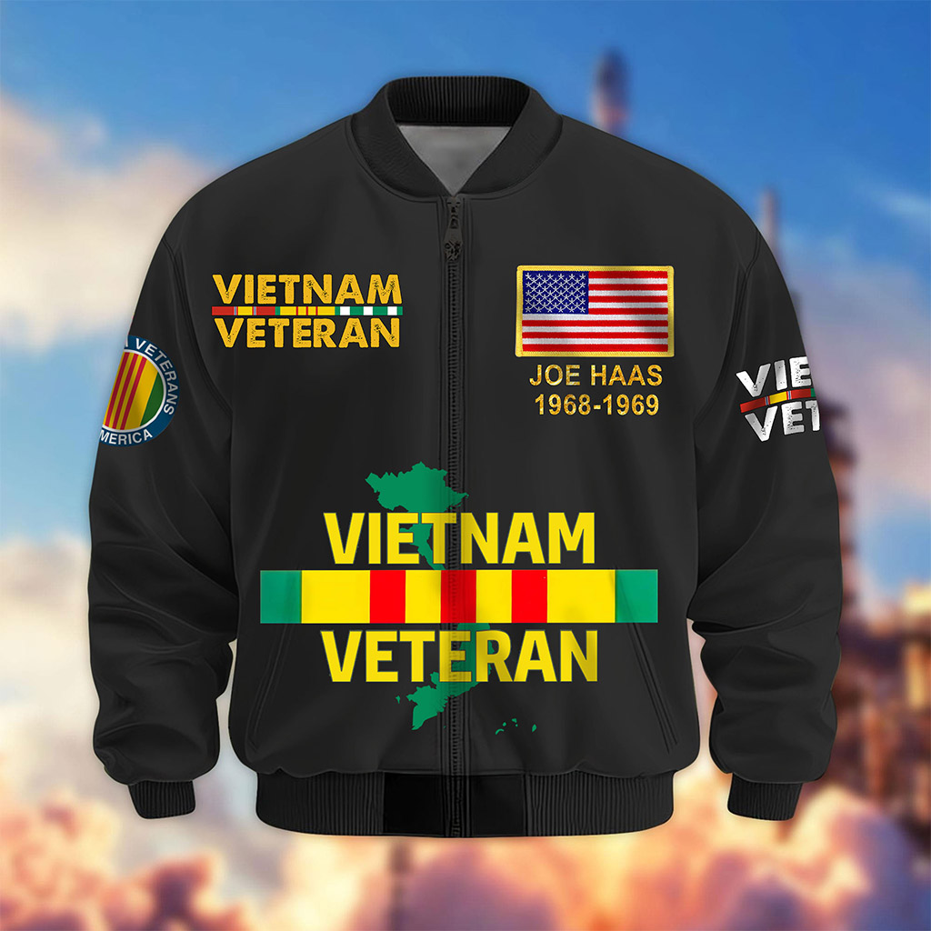 Personalized Vietnam Veteran Bomber Jacket QFLT4110503 - Image 3