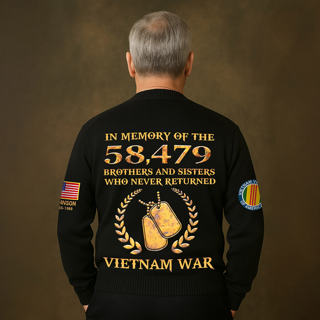 Personalized Vietnam Veteran Knitted Cardigan NPNT5211006 - Image 3