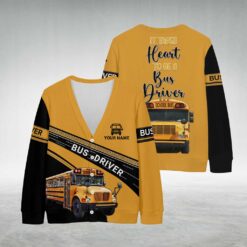 Personalized School Bus Driver Knitted Cardigan NPND5101001