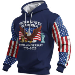 United States 250th Anniversary Patriotic 3D Hoodie QFTO6100104